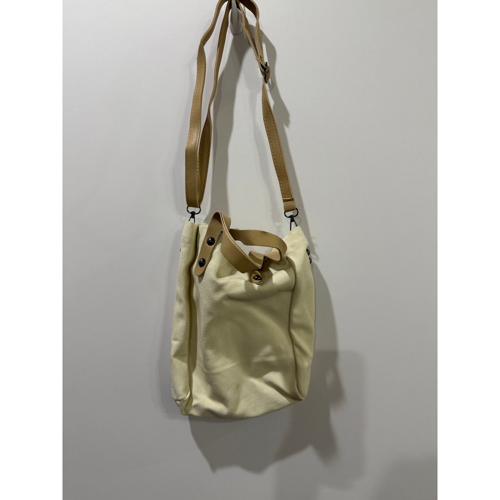 Unbranded Weekend Canvas Tote Bag Womens OS Cream Good Crossbody Strap Graphic - Picture 5 of 7
